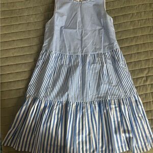 J. Crew Blue and White Striped Dress